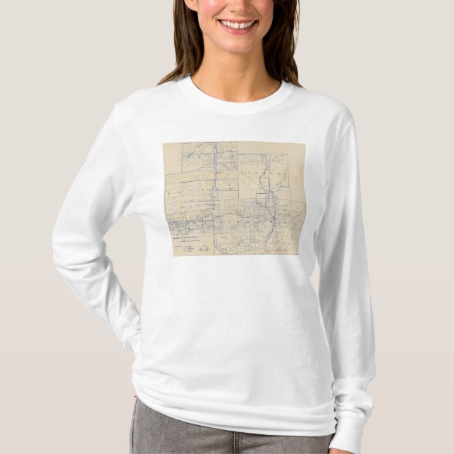 Wisconsin Bicycle Road Map 3 T-Shirt (Front)