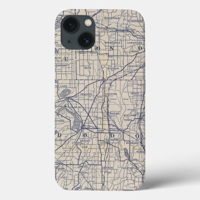 Wisconsin Bicycle Road Map 4 Case-Mate iPhone Case (Back)