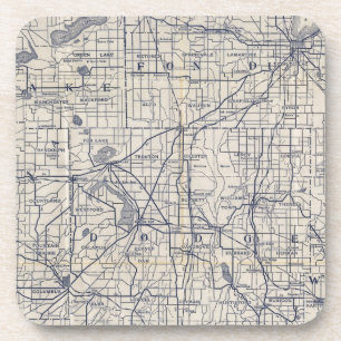Wisconsin Bicycle Road Map 4 Coaster