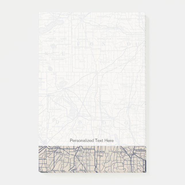 Wisconsin Bicycle Road Map 4 Post-it Notes (Front)