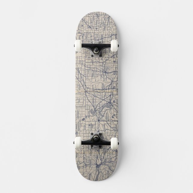 Wisconsin Bicycle Road Map 4 Skateboard (Front)