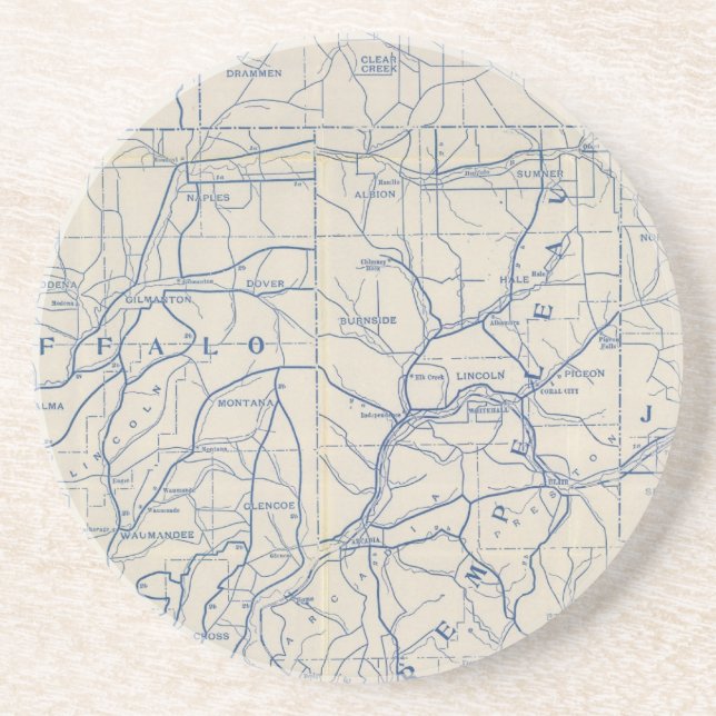 Wisconsin Bicycle Road Map 6 Coaster (Front)