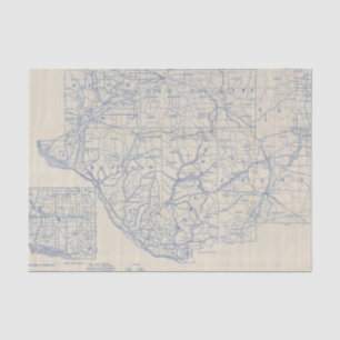 Wisconsin Bicycle Road Map 6 Tissue Paper