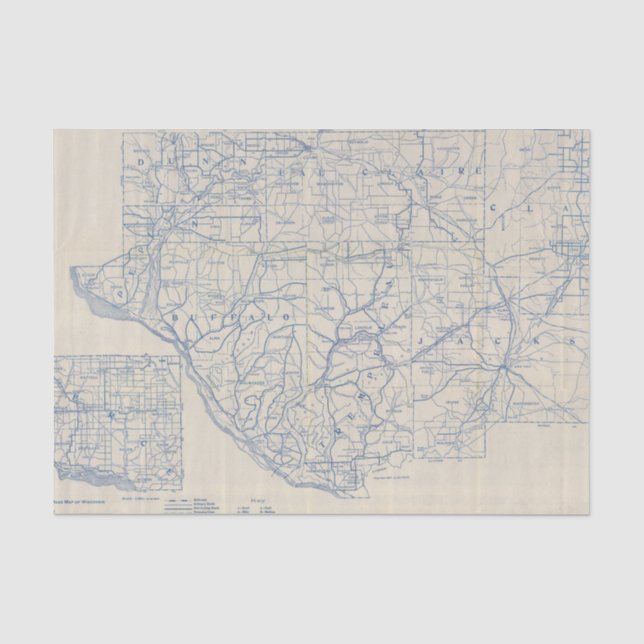 Wisconsin Bicycle Road Map 6 Tissue Paper (Front)