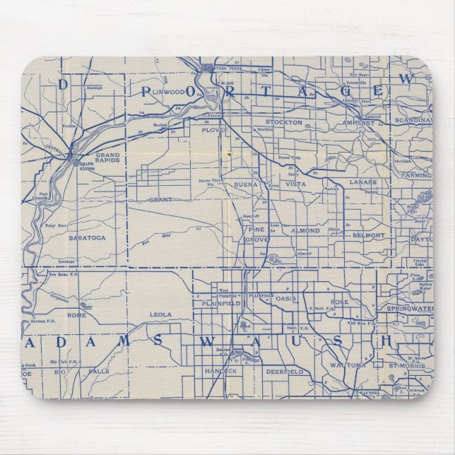 Wisconsin Bicycle Road Map Mouse Pad (Front)