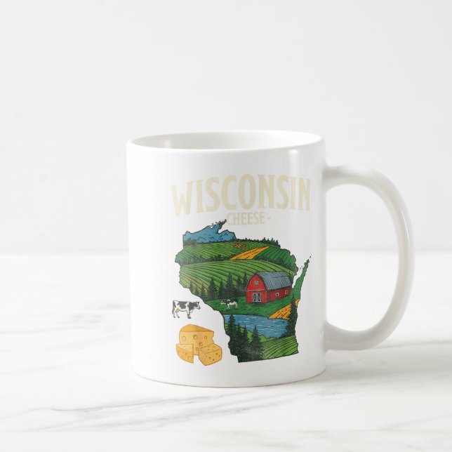 Wisconsin Cheese State Pride Farm Dairy Lover Gift Coffee Mug (Right)