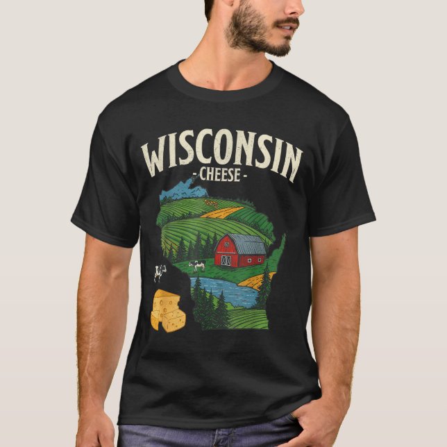 Wisconsin Cheese State Pride Farm Dairy Lover Gift T-Shirt (Front)