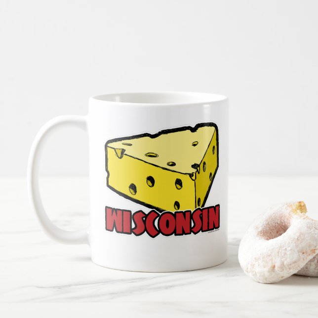 Wisconsin Cheese Wedge White 11 oz Classic Mug (With Donut)