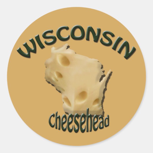 Wisconsin Cheesehead  Cheese Sticker (Front)