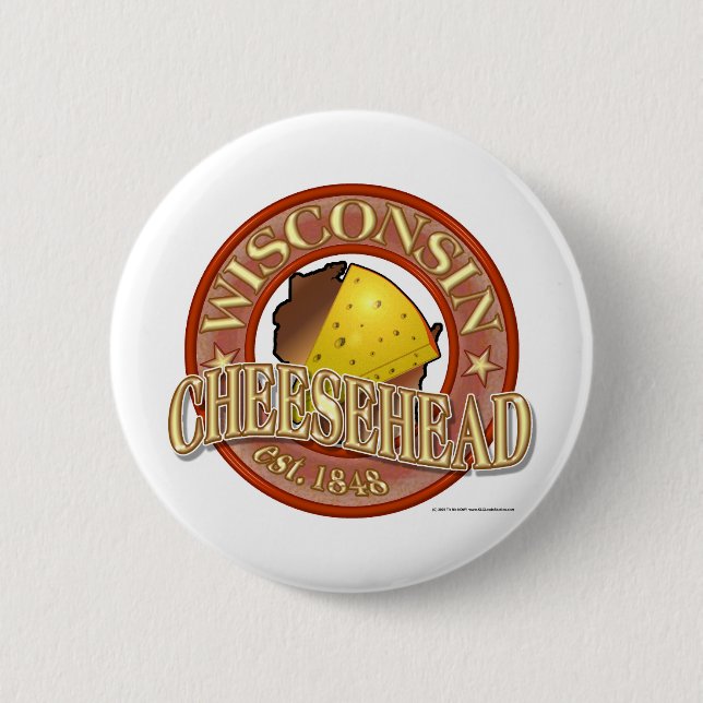 Wisconsin Cheesehead Seal 2 Inch Round Button (Front)