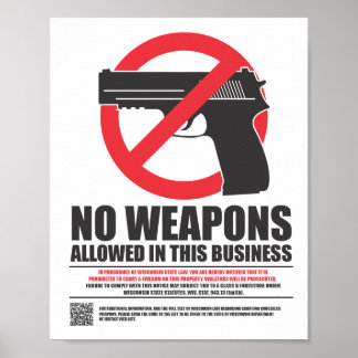 Wisconsin Concealed Carry Sign - Business