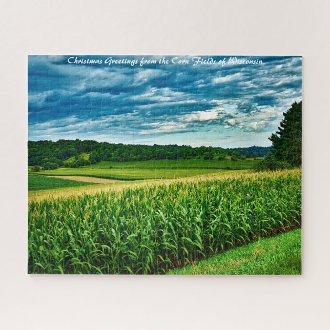 Wisconsin Corn Fields.Christmas Greetings Jigsaw Puzzle (Horizontal)