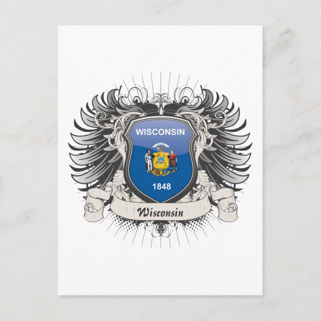 Wisconsin Crest Postcard (Front)