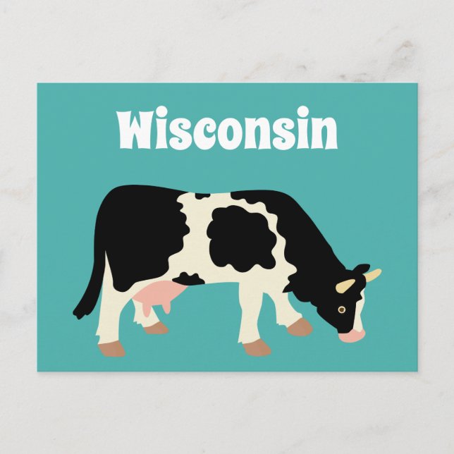 Wisconsin Dairy Cow Postcard (Front)