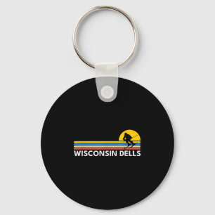 Wisconsin Dells Vintage Retro Souvenirs Skiing Keychain