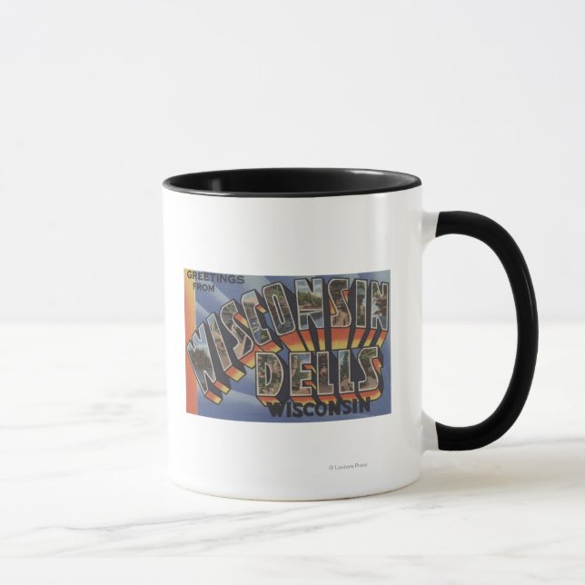 Wisconsin Dells, Wisconsin - Large Letter Scenes Mug (Right)