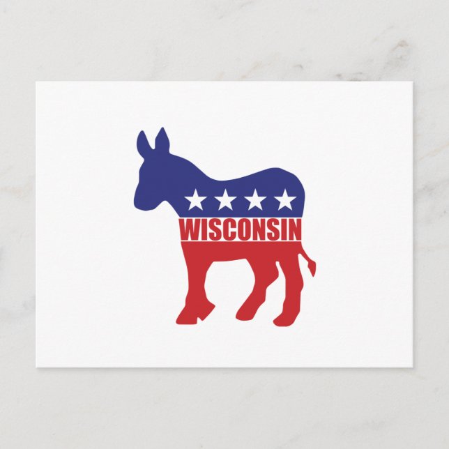 Wisconsin Democrat Donkey Postcard (Front)