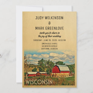 Wisconsin Faire-part de mariage ferme grange rusti