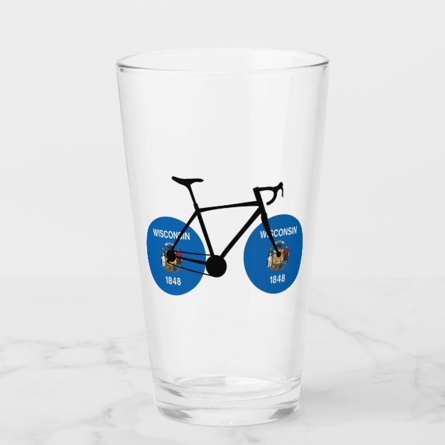 Wisconsin Flag Cycling Glass (Front)