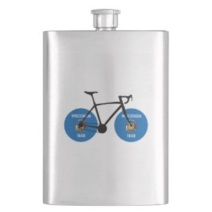 Wisconsin Flag Cycling Hip Flask