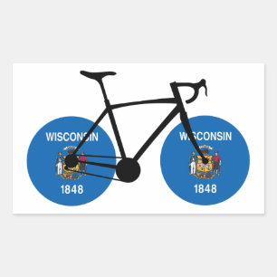Wisconsin Flag Cycling Sticker