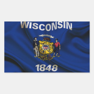 Wisconsin Flag Fabric Sticker