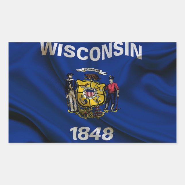 Wisconsin Flag Fabric Sticker (Front)