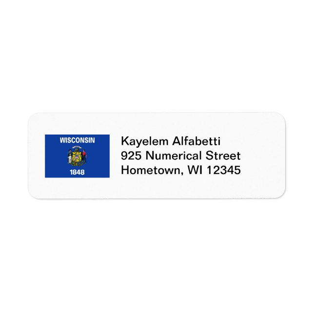 Wisconsin Flag Return Address Label (Front)