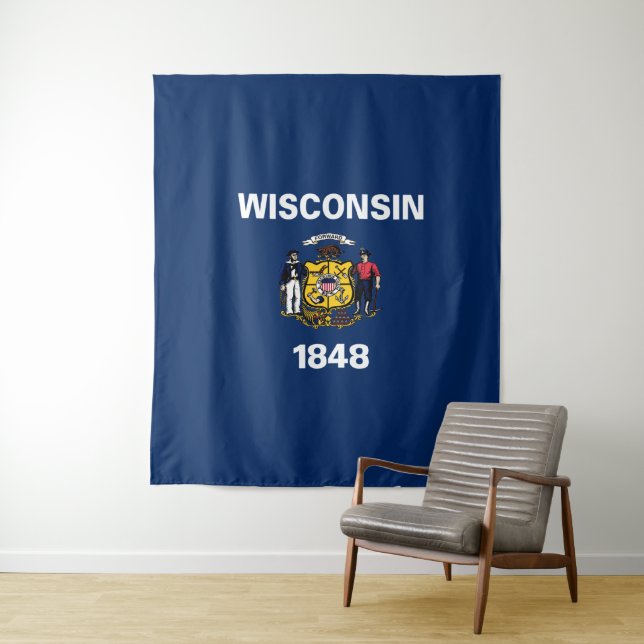 Wisconsin flag tapestry (In Situ)