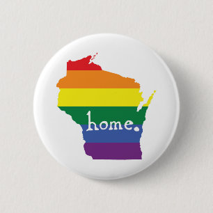 Wisconsin Gay Pride Map of Home 2 Inch Round Button