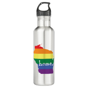 Wisconsin Gay Pride Map of Home 710 Ml Water Bottle