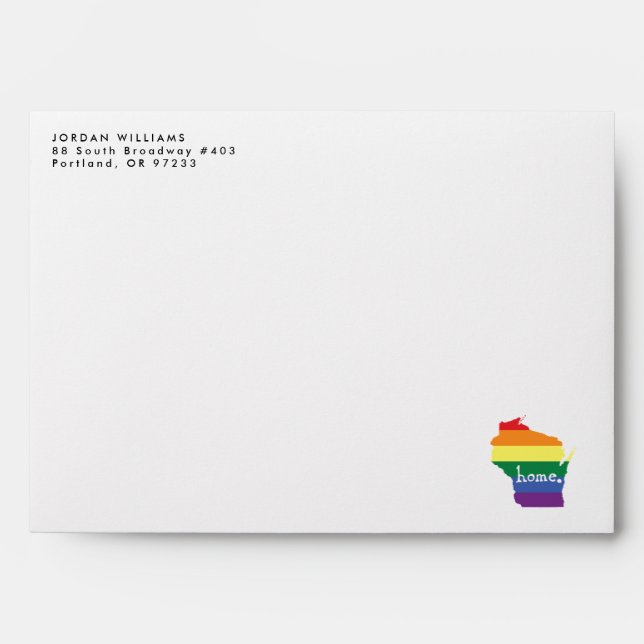 Wisconsin Gay Pride | Map of Home Envelope (Front)
