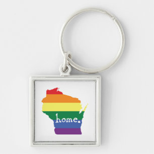 Wisconsin Gay Pride   Map of Home Keychain