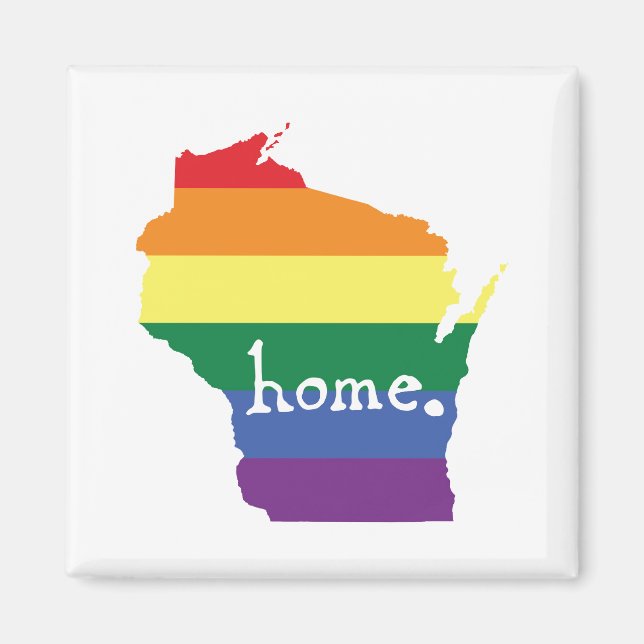 Wisconsin Gay Pride | Map of Home Magnet (Front)