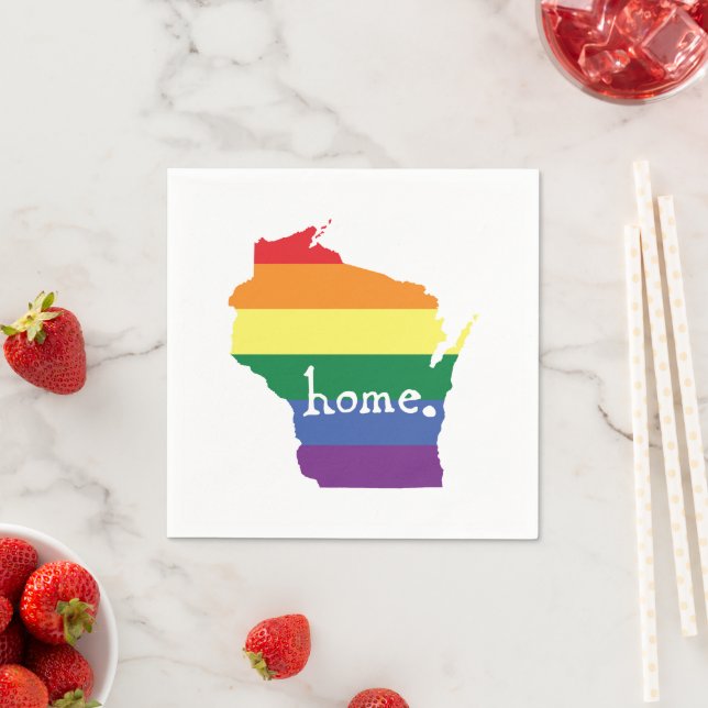 Wisconsin Gay Pride | Map of Home Napkin (Insitu)