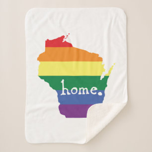 Wisconsin Gay Pride   Map of Home Sherpa Blanket