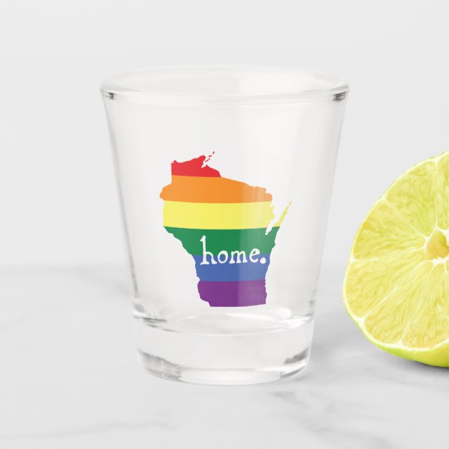 Wisconsin Gay Pride | Map of Home Shot Glass (Front)
