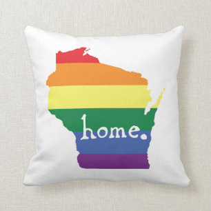 Wisconsin Gay Pride   Map of Home Throw Pillow