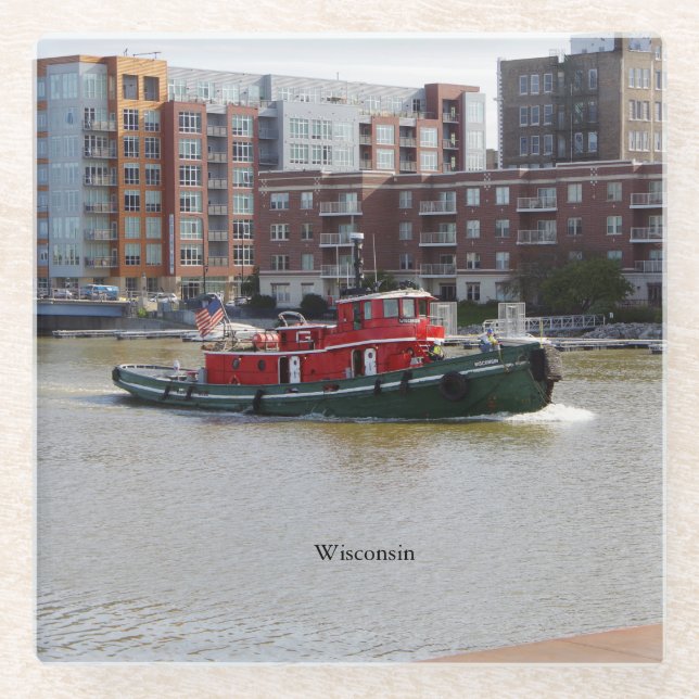Wisconsin glass coaster (Front)