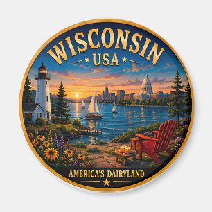 Wisconsin Great Lakes Adventure 🟡 Magnet