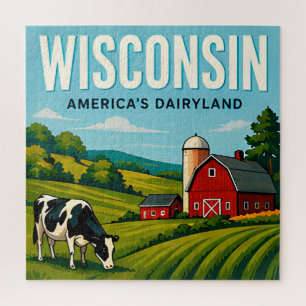 Wisconsin Great Lakes Milwaukee Madison Travel Jigsaw Puzzle