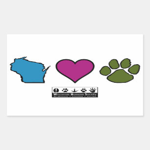 Wisconsin Hearts Animals Sticker