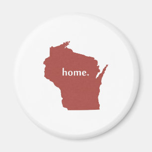 Wisconsin home silhouette state map magnet