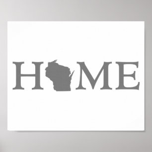 Wisconsin Home State Word Art Poster