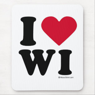 WISCONSIN - "I LOVE WI" "I LOVE WISCONSIN" MOUSE PAD