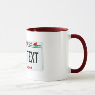 Wisconsin license plate mug
