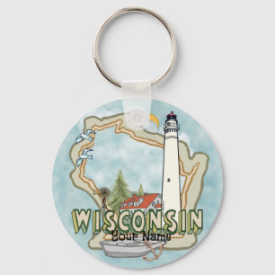 Wisconsin Lighthouse  Keychain