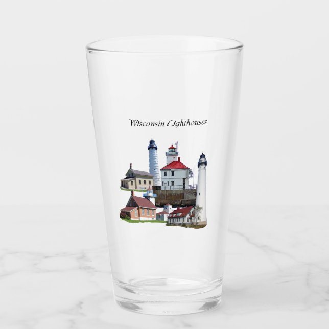 Wisconsin Lighthouses glass (Front)