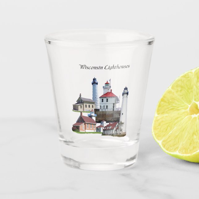 Wisconsin Lighthouses shot glass (Front)