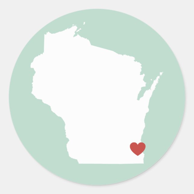 Wisconsin Love - Autocollant personnalisable (Devant)